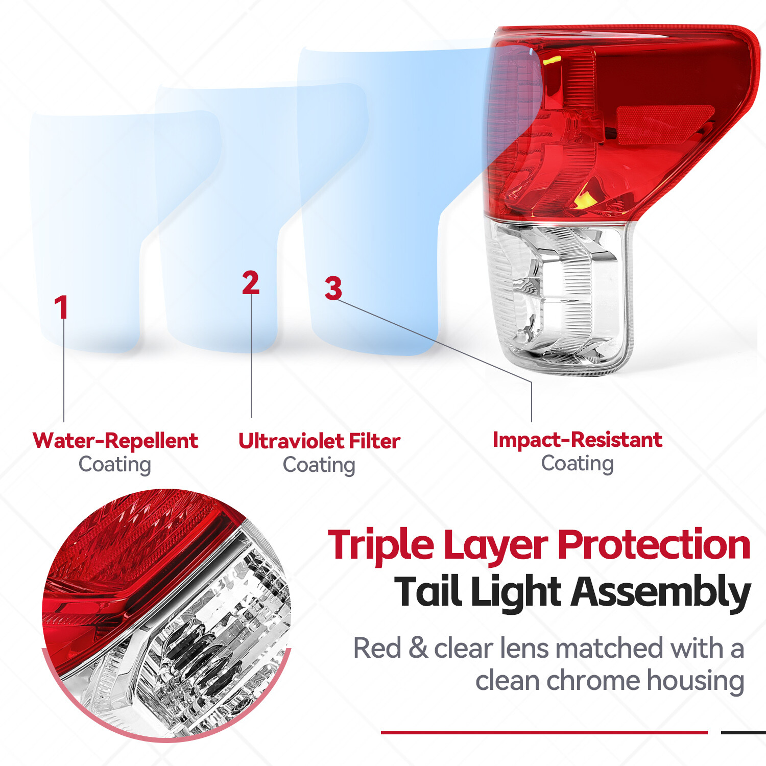 Tail Lights Brake Lamps w/Bulbs Left & Right For Toyota Tundra 2007-2013 10-13