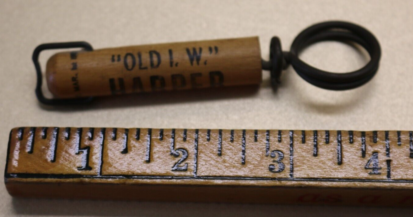 RARE Pat. 1910 wood handle bottle opener OLD I.W. HARPER WHISKEY Wire Cap Lifter