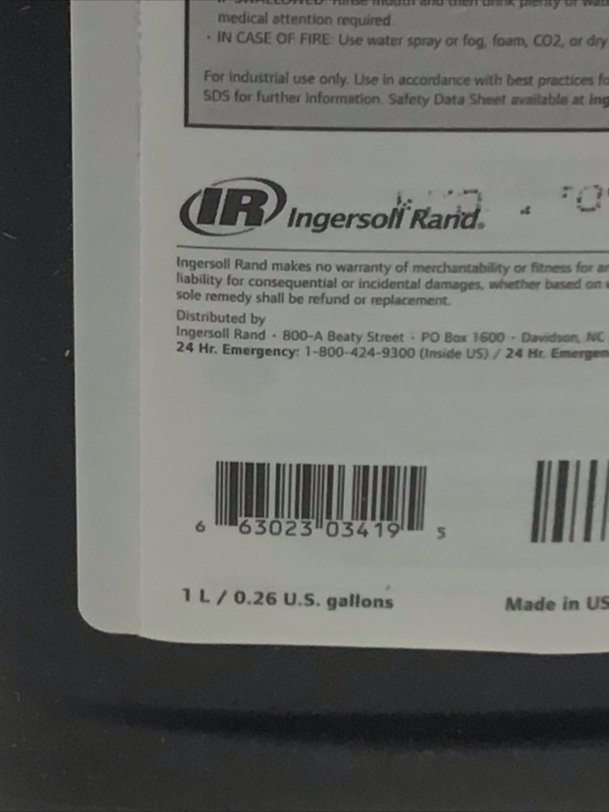 Ingersoll Rand All Season Select Oil Extended Life Synthetic Lubricant 38436721