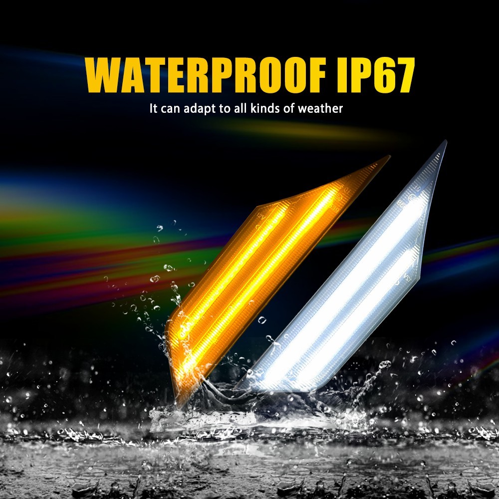 Smoked Sequential Signal LED Side Marker Lights For 16-21 Honda Civic 1-10Set