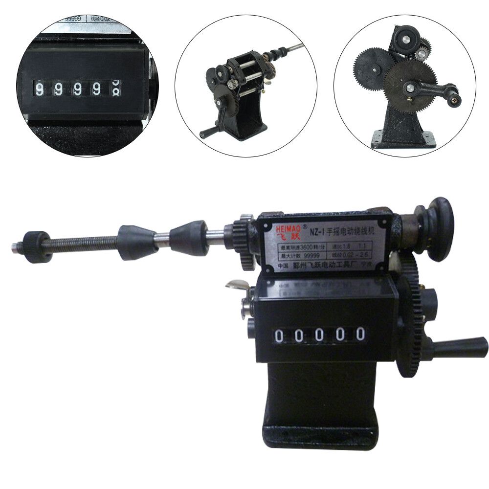 Dual Purpose Manual Coil Winder Machine Counter Wire Coil Winding Tool 0-99999