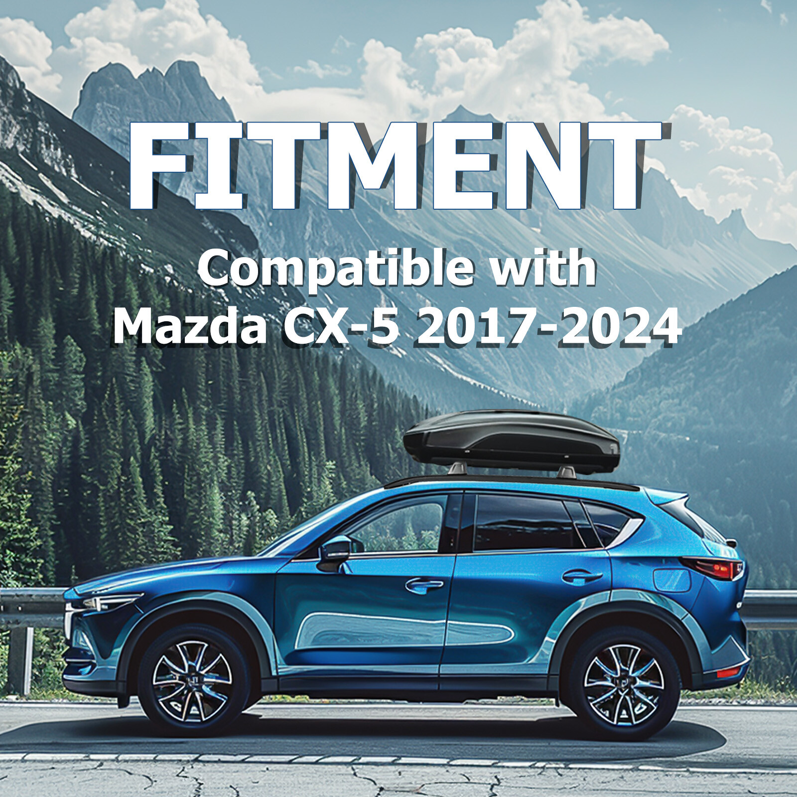 220 LBS Roof Racks Cross Bar Side Rail Fit for Mazda CX-5 CX5 2017-2024 Aluminum