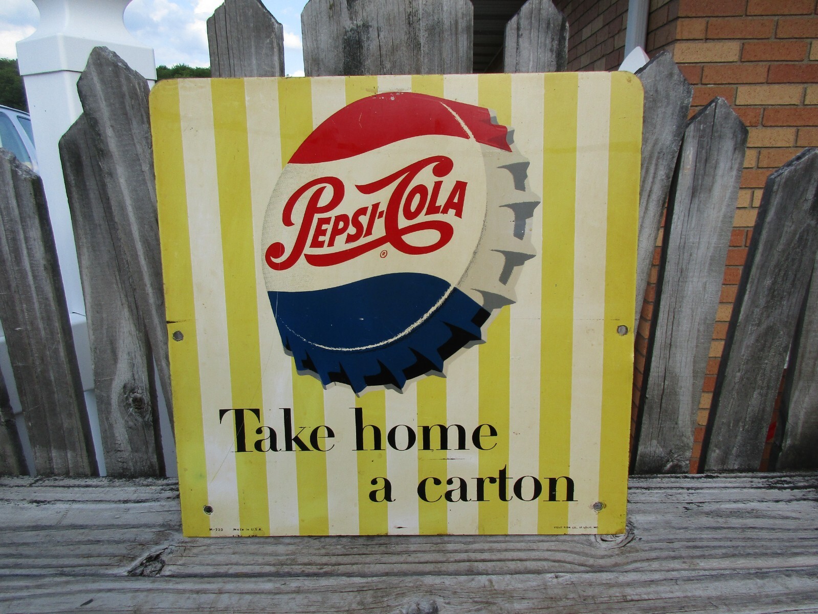 ORIGINAL 2 SIDED PEPSI-COLA METAL SIGN