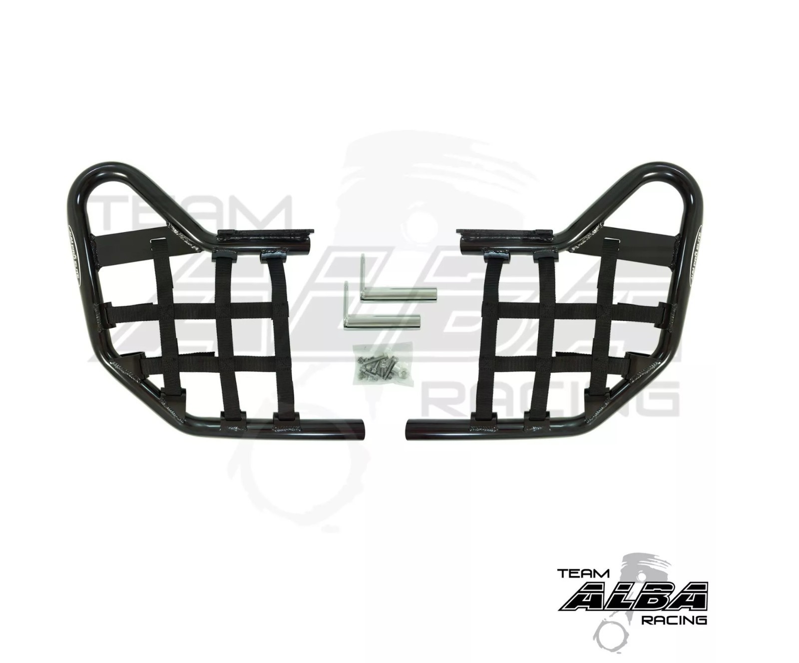 Yamaha Raptor 350 Nerf Bars   Alba Racing    Silver Black  209 T1 BB