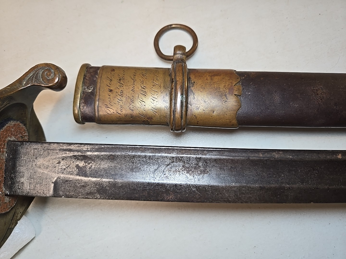 Civil War Model 1850 Foot Officers Sword with Scabbard, Used