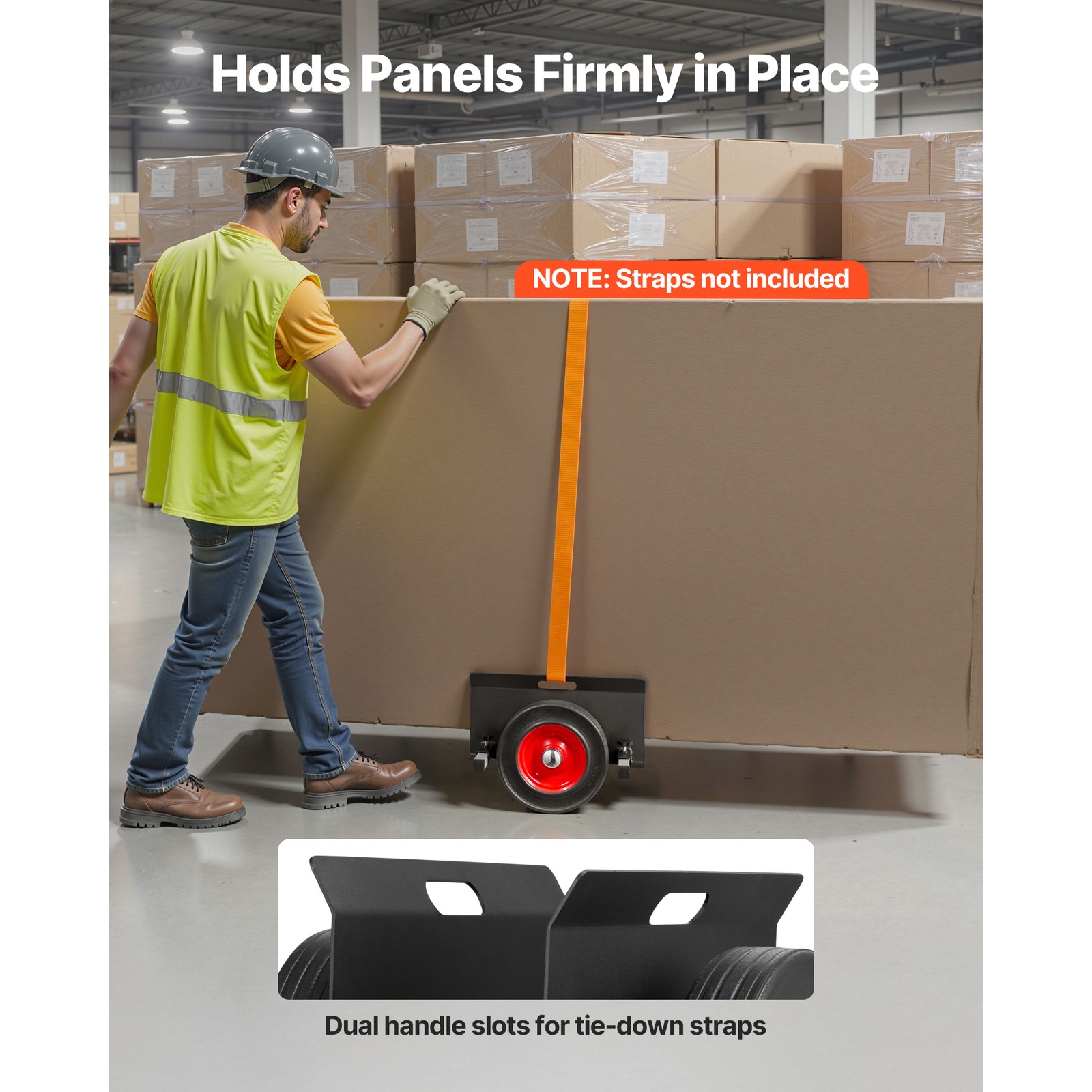 Uimoso Panel Dolly 1000 lbs Capacity 10“ Rubber Wheels Drywall Transport