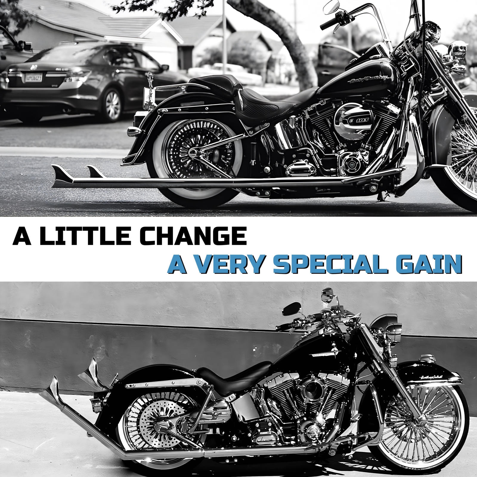 SHARKROAD Upswept True Dual for 00-17 Softail Slim Exhaust, Heritage Exhaust