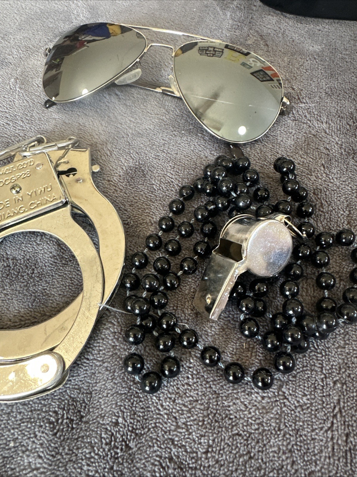 Halloween Police Officer Costume Adjustable Tie Belt Adult Woman Whistle