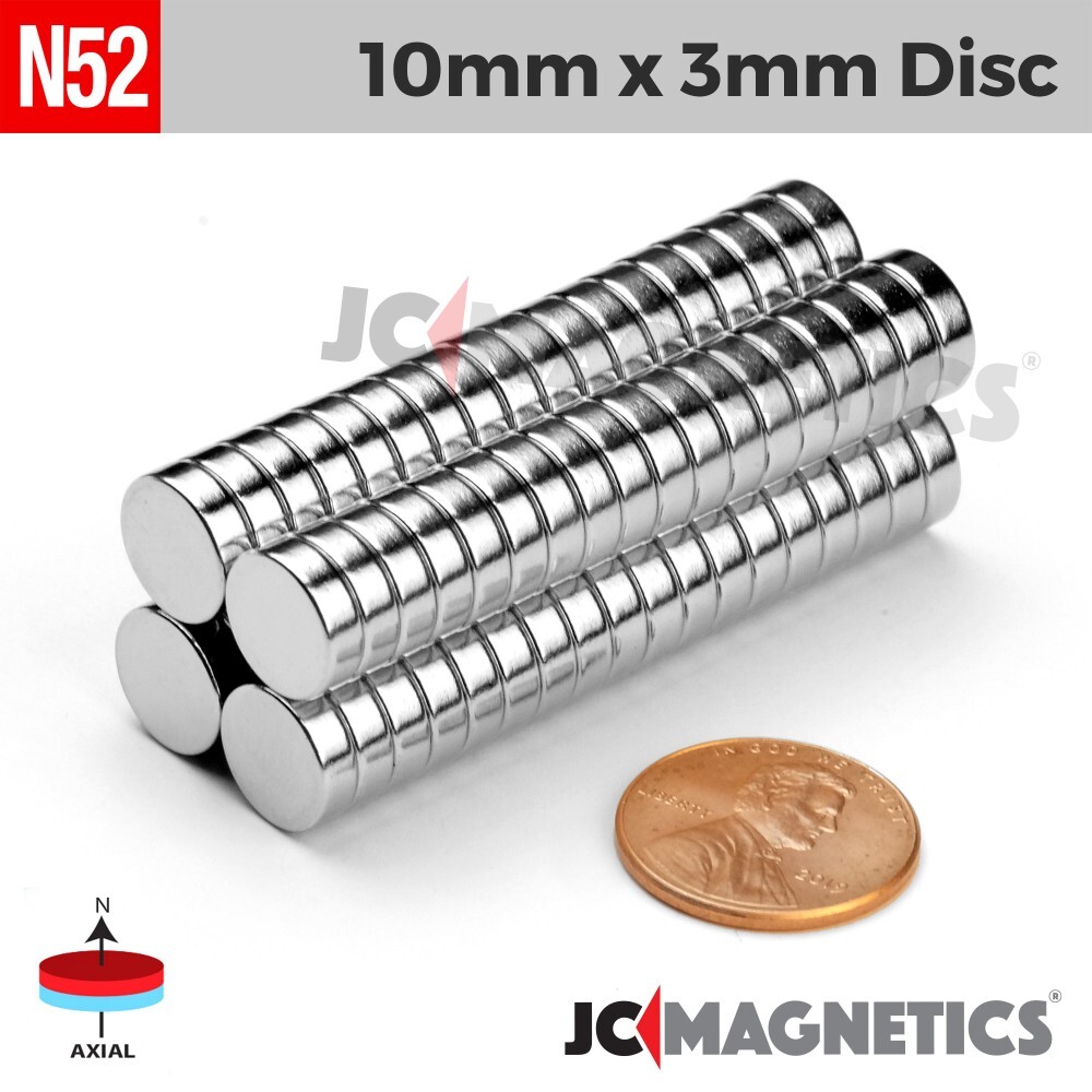10mm x 3mm N52 Super Strong Round Disc Rare Earth Neodymium Magnets 10x3mm