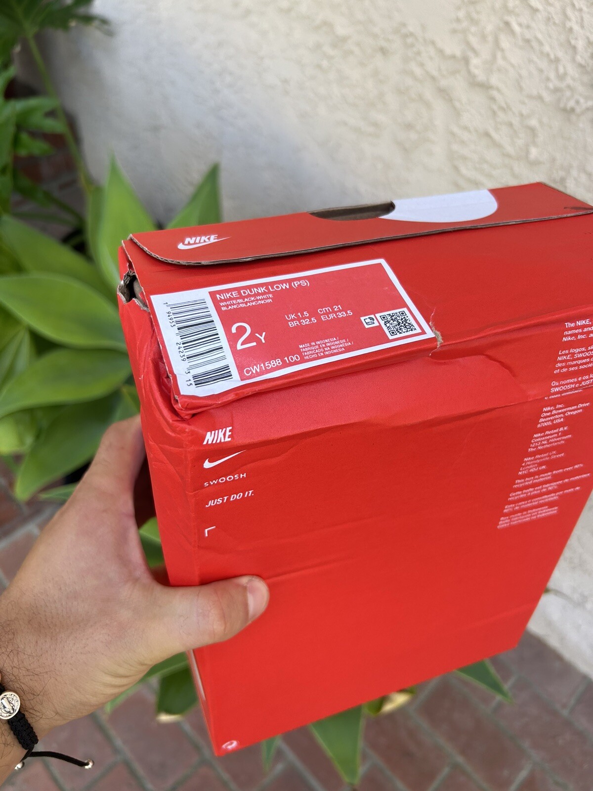 Nike Dunk Low Retro White Black Panda 2021 (PS) CW1588-100 New US Preschool Size