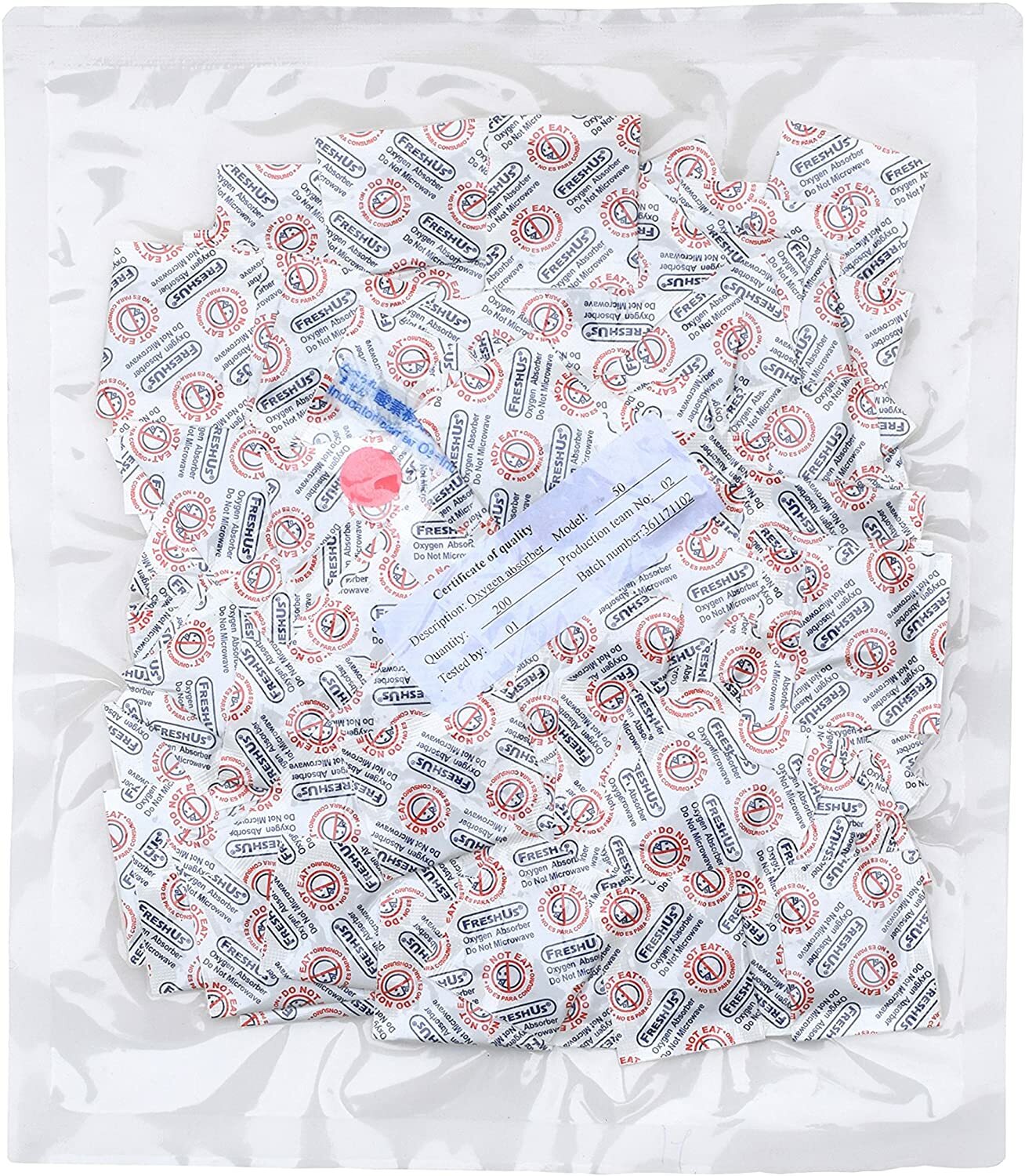 (50PC) 1 Gallon Mylar Bags Zip Seal Reusable Food Storage+500CC Oxygen Absorbers