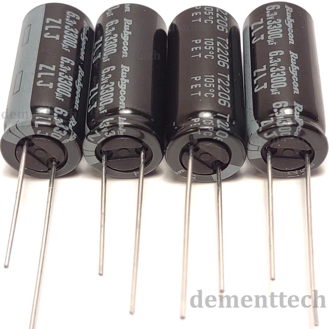 4x Rubycon ZLJ 3300uF 6.3v Low-ESR motherboard Capacitors caps 105C 10mm 10x25