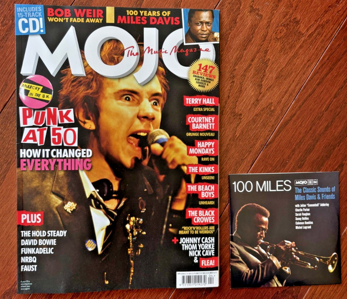 Mojo Magazine Apr 2026 Punk at 50 Sex Pistols Bob Weir & Miles Davis 15 Cut CD
