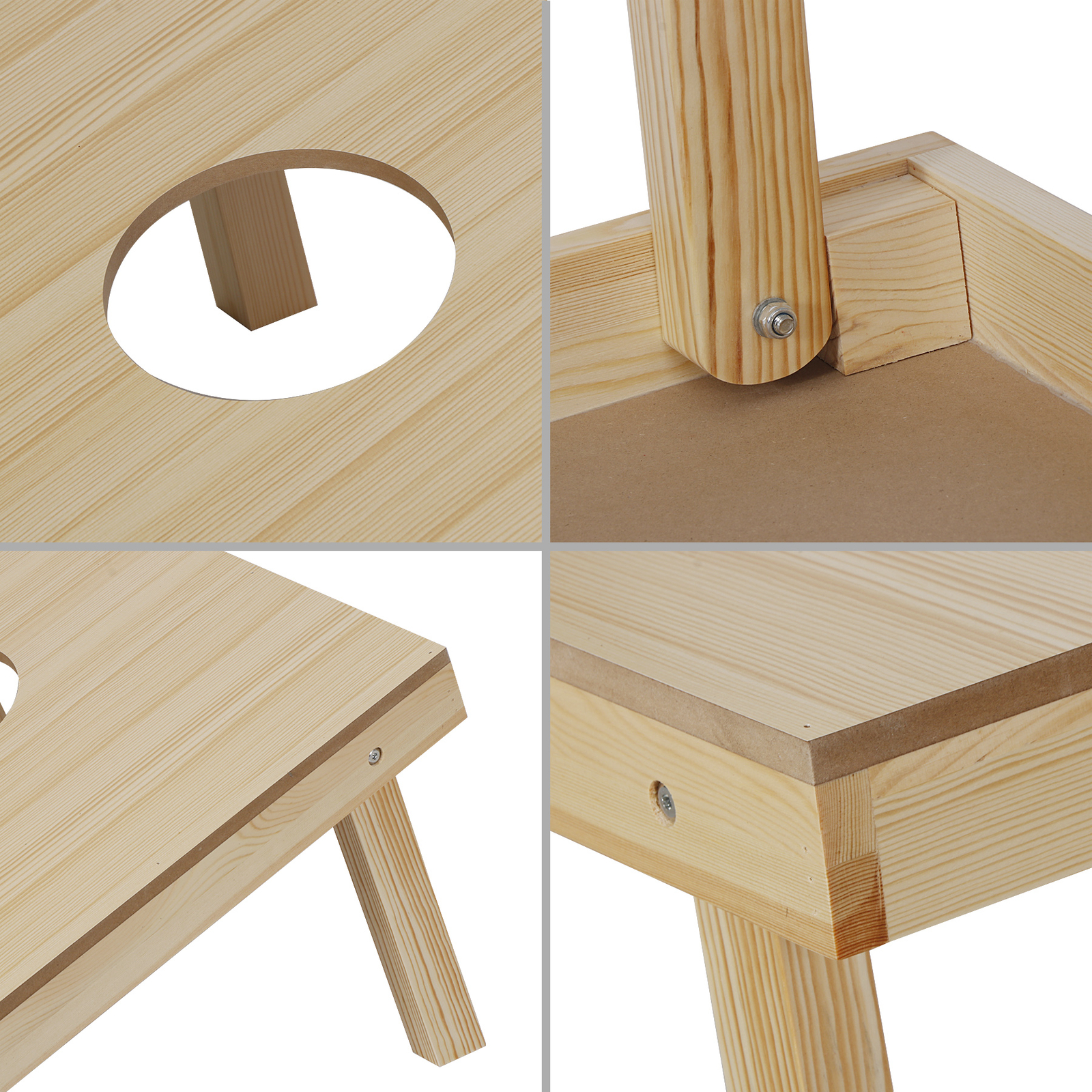 Cornhole Game Set 3x2FT Classic Size Wood Cornhole Boards 8 Bean Bags w/ Case