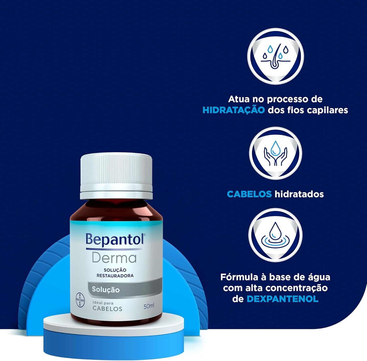 Bepantol - Derma Cabelo - Solucao Hidratante Capilar 50Ml -Hair Solution 1.7FlOz