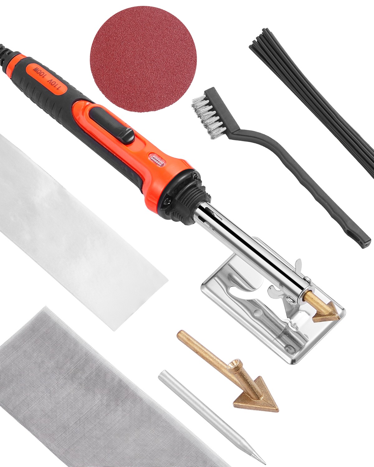 VEVOR Plastic Welder Kit 60W/100W Plastic Welding Kit with 3 Tips & 20 Rods