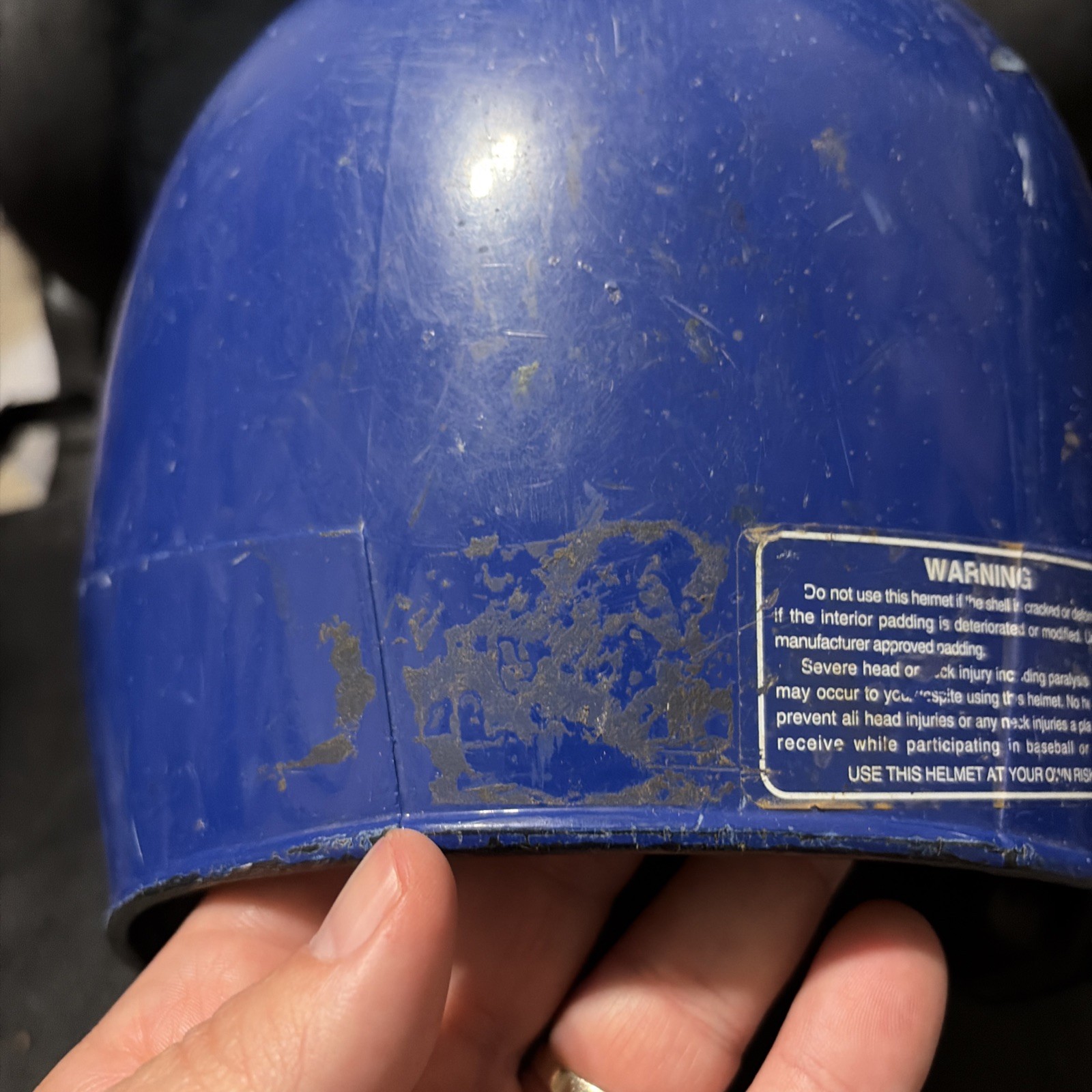 Rare Chicago Cubs Used Batting Helmet Cracked Vintage LG