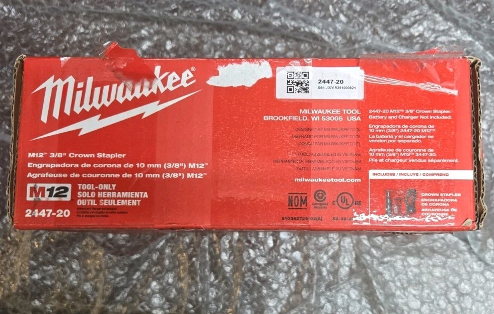 Milwaukee 2447-20 M12 12 Volt 3/8 Crown Stapler Cordless NEW Free Shipping. READ