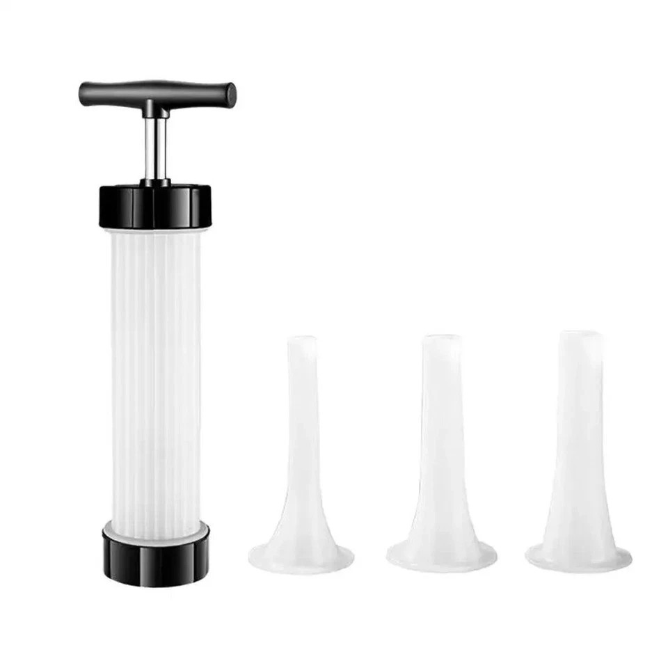 Manual Sausage Stuffer – Homemade Sausage Maker with 3 Funnels Meat Injector