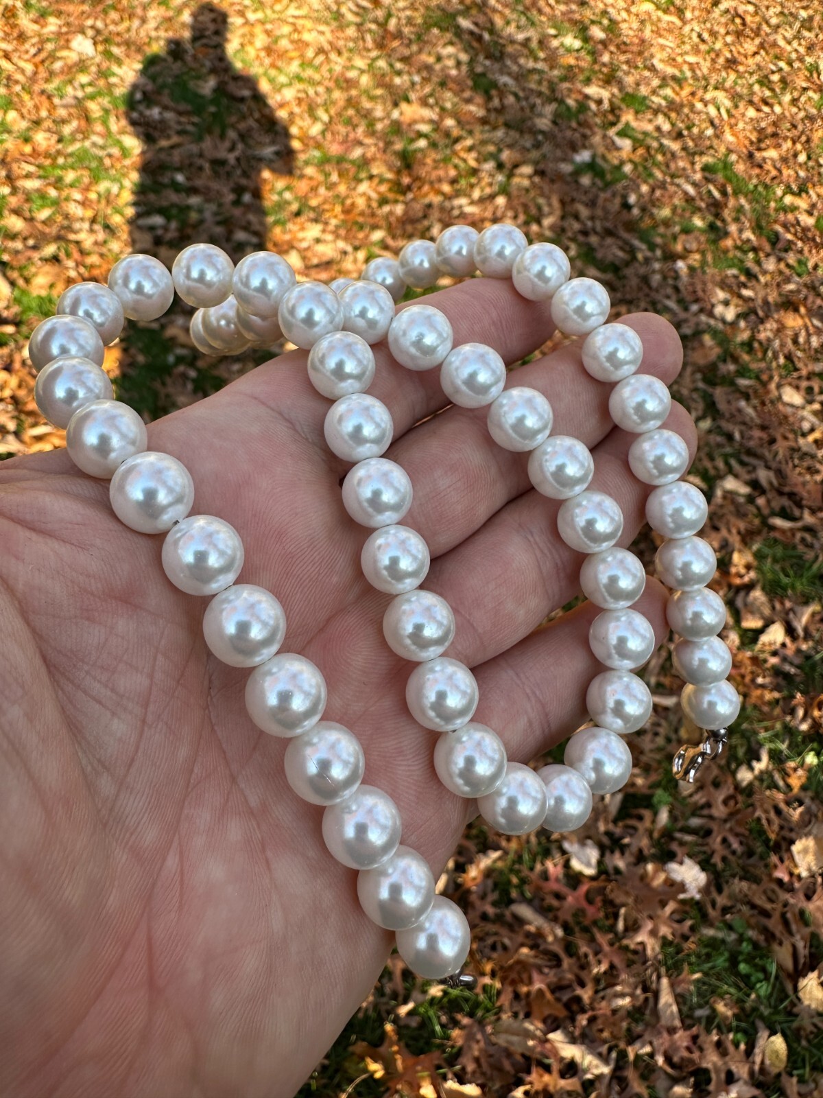 Cultured Pearl Necklace W. Real 925 Silver Clasp For Men Women 4-10mm All Length