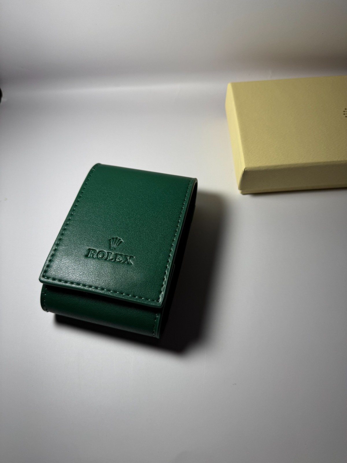 Premium Genuine Green Leather Travel Pouch – Service Center Edition