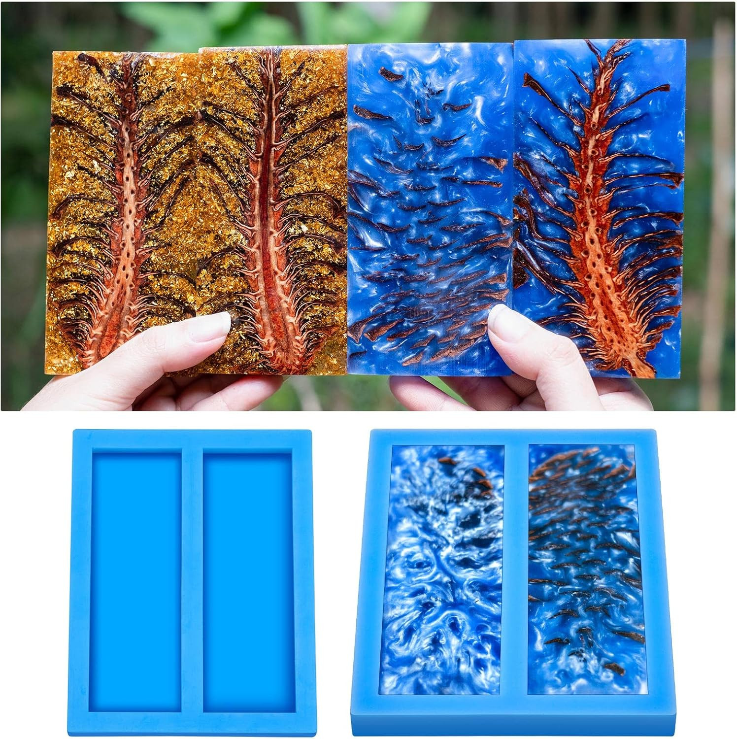 Tessco 1 Piece Double Cavity Silicone Knife Scale Mold Casting Resin Knife Mold