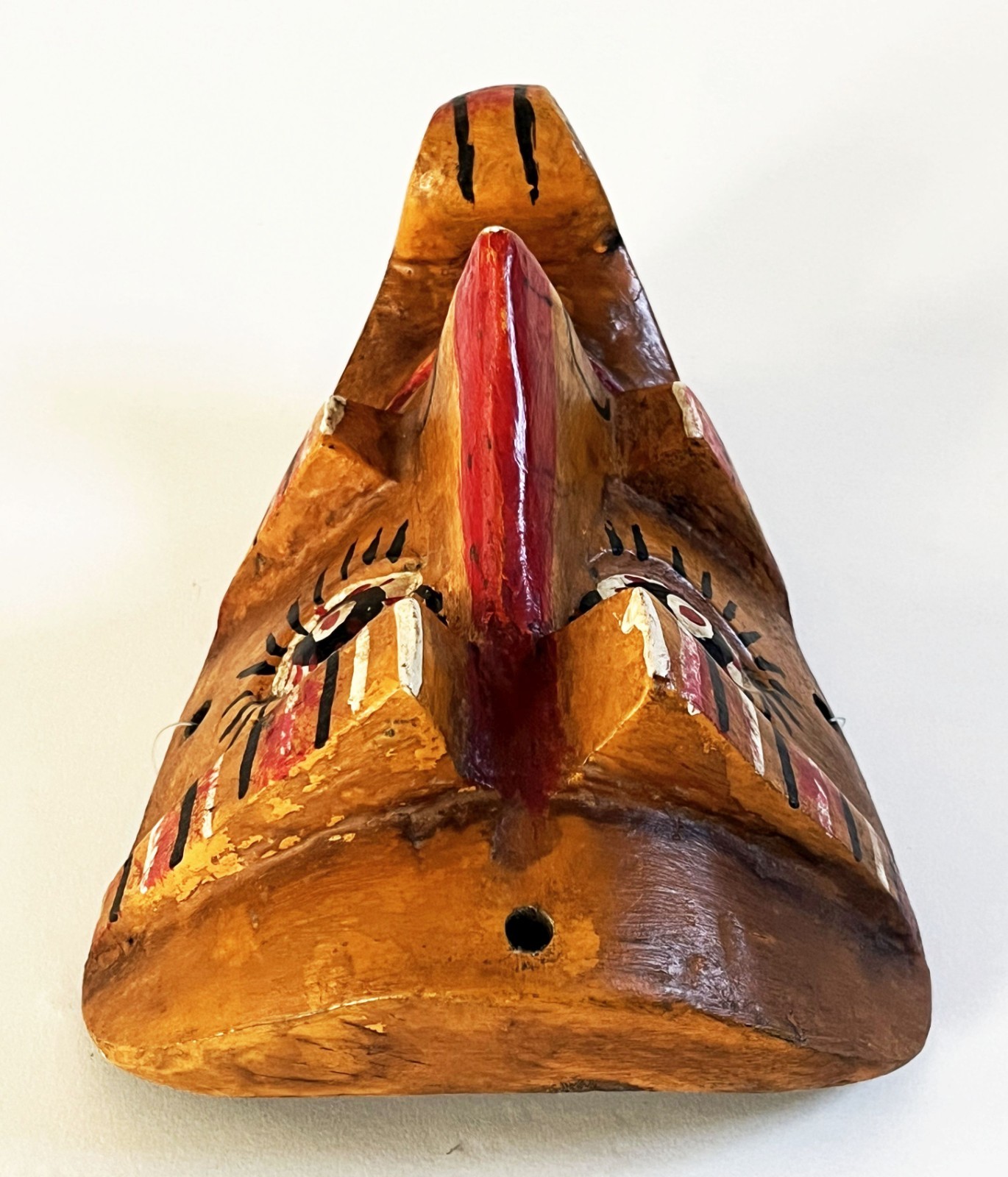 VTG MEXICAN GUERRERO FOLK ART HAND CARVED WOOD MORO CHINO CULTURAL DANCE MASK