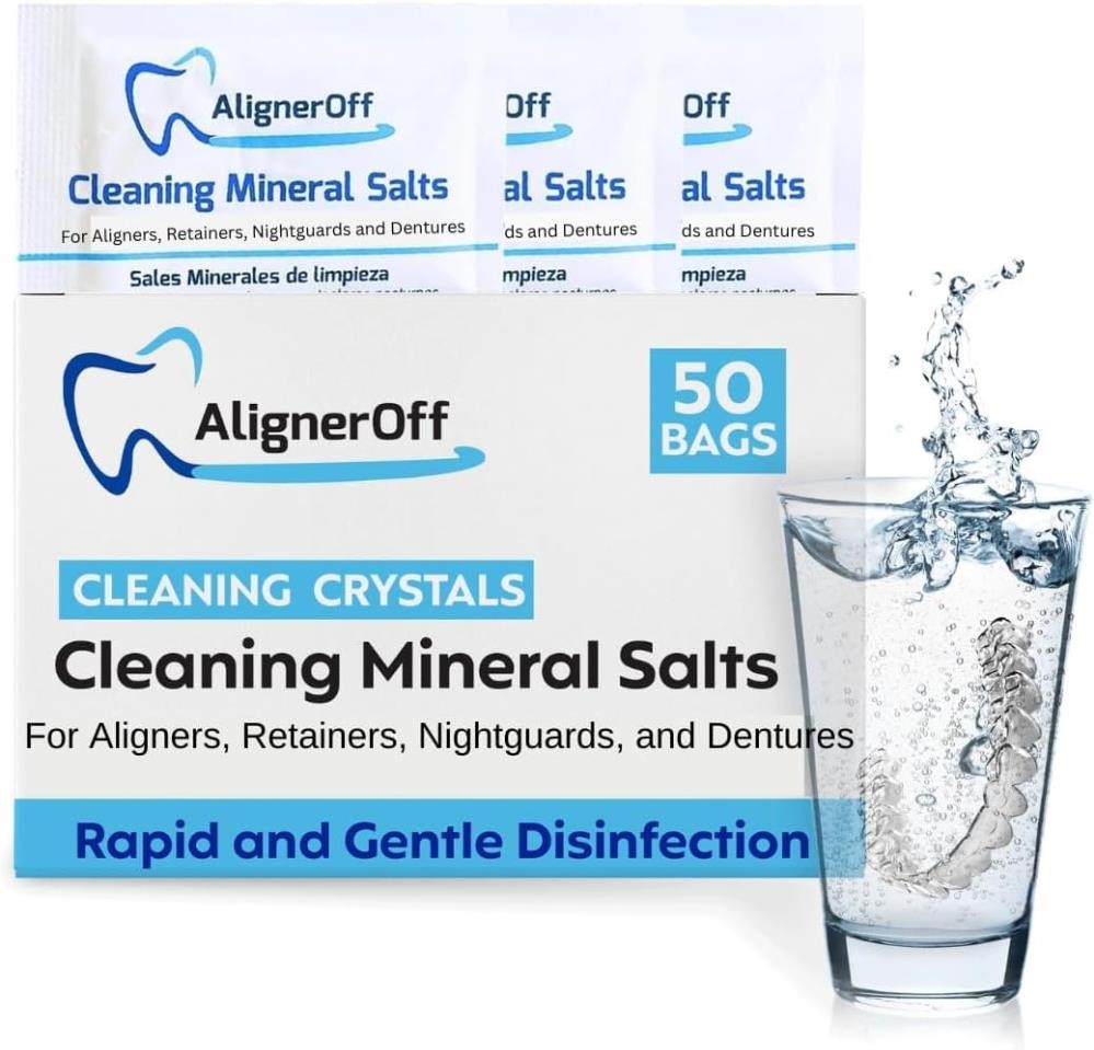 AlignerOff Cleaning Mineral Salt Cleaner Crystals Aligners Retainers Ex 11/25 3g