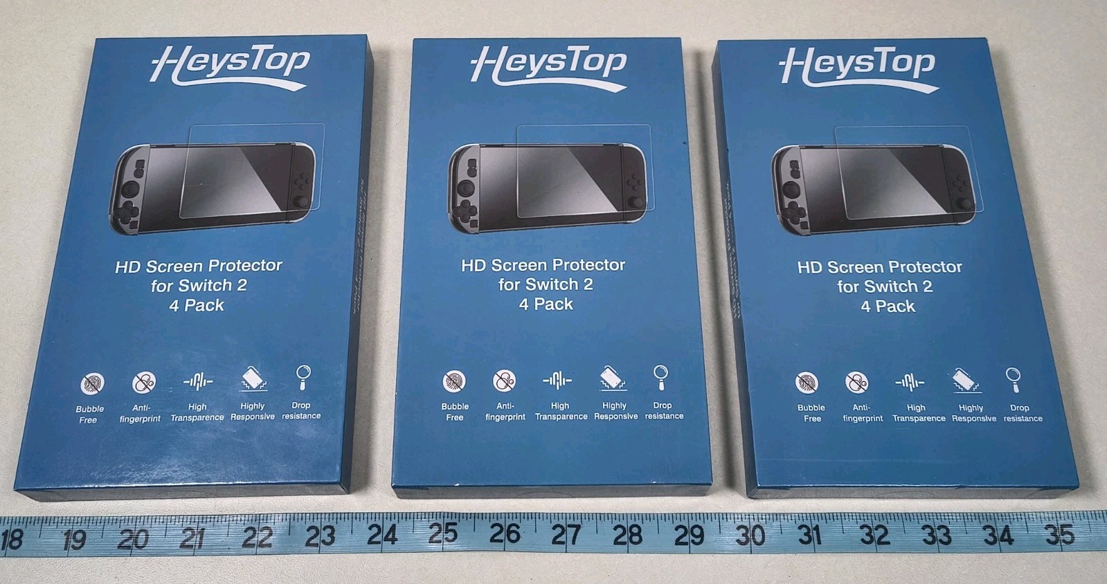 Lot of 12 (3 packages of 4) HEYSTOP HD Screen Protector for Nintendo Switch 2
