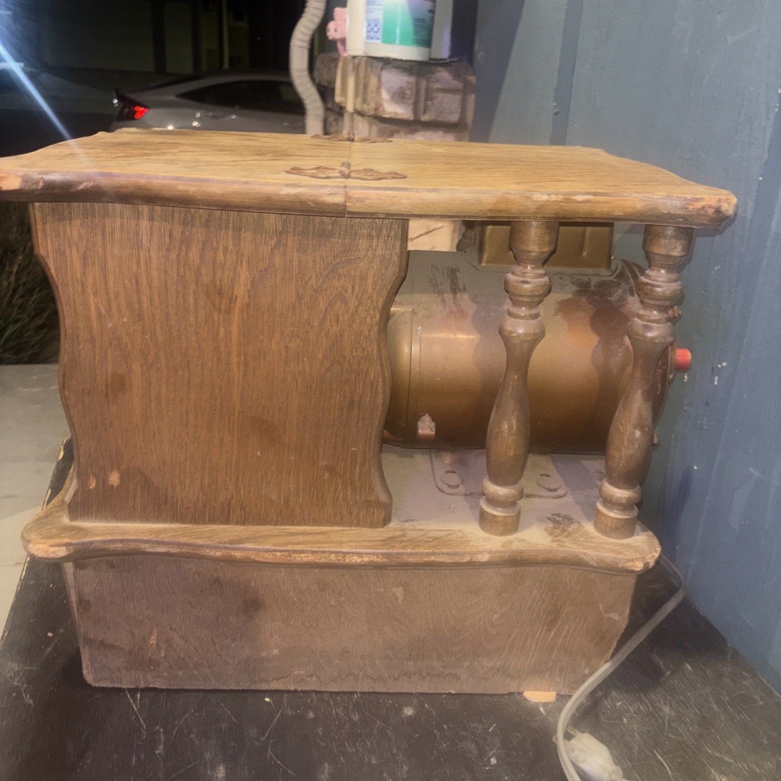 Golden Grain Grinder Wheat Grinder Dayton 3/4 HP Motor W/Wood Cabinet WORKS