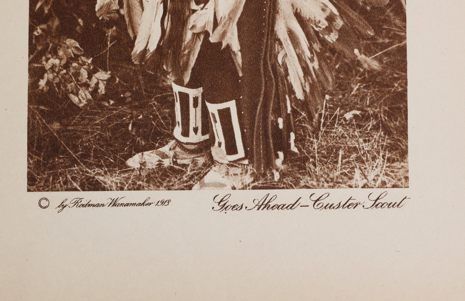 Lot of 4 Vintage Wanamaker Native American Photogravures: Custer Scouts, Crow