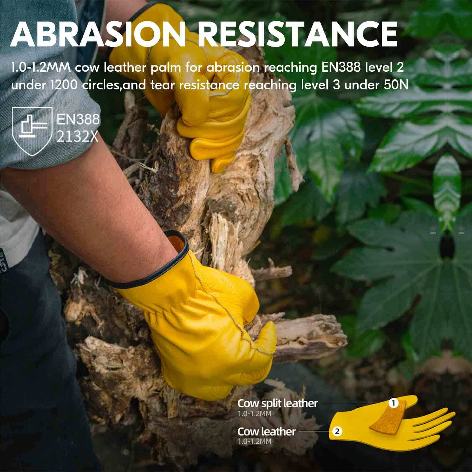 Vgo 1/2/3Pairs Unlined Cow Grain Leather Work Gloves,Driver Gloves(CA9590)