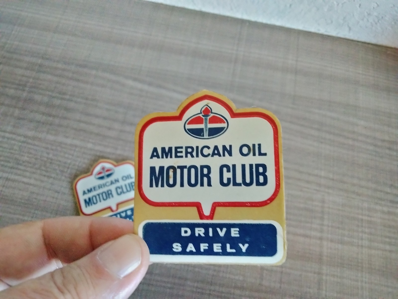 Lot of 3 Vintage American Oil Motor Club Membership Decal Window Stickers UNUSED