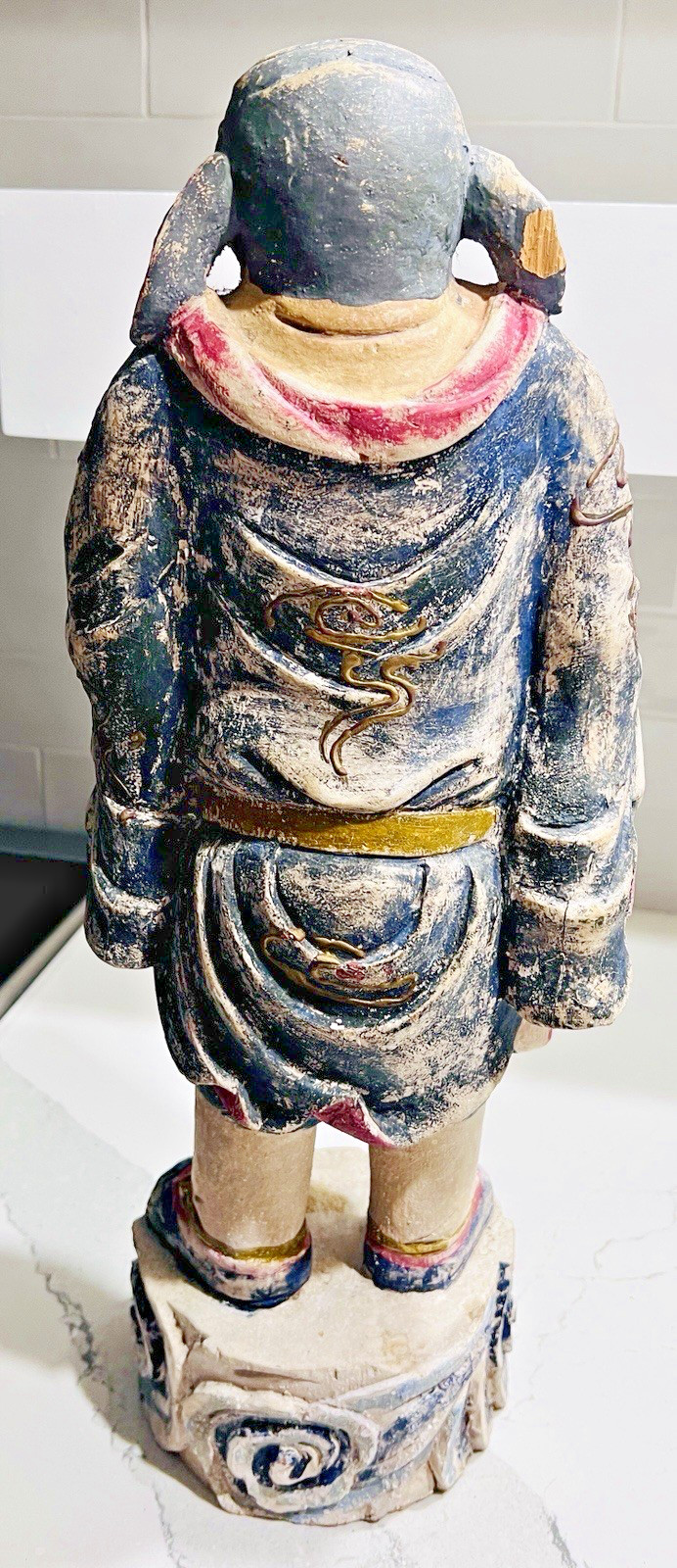 Vtg 20" Wood Folk Art Statue Pig-Headed Humanoid Hand Carved Peruvian Andean