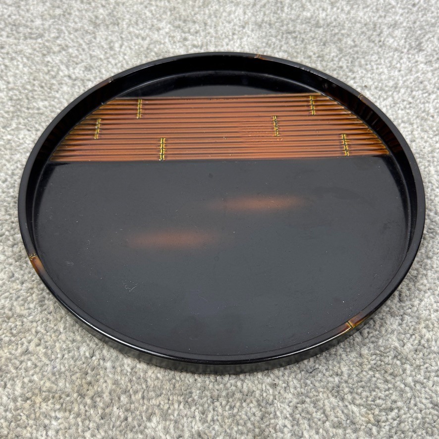 5 Showa Period Wajima-Nuri Owan Serving Bowls 3 Lids & Lacquered Wood Tray Japan