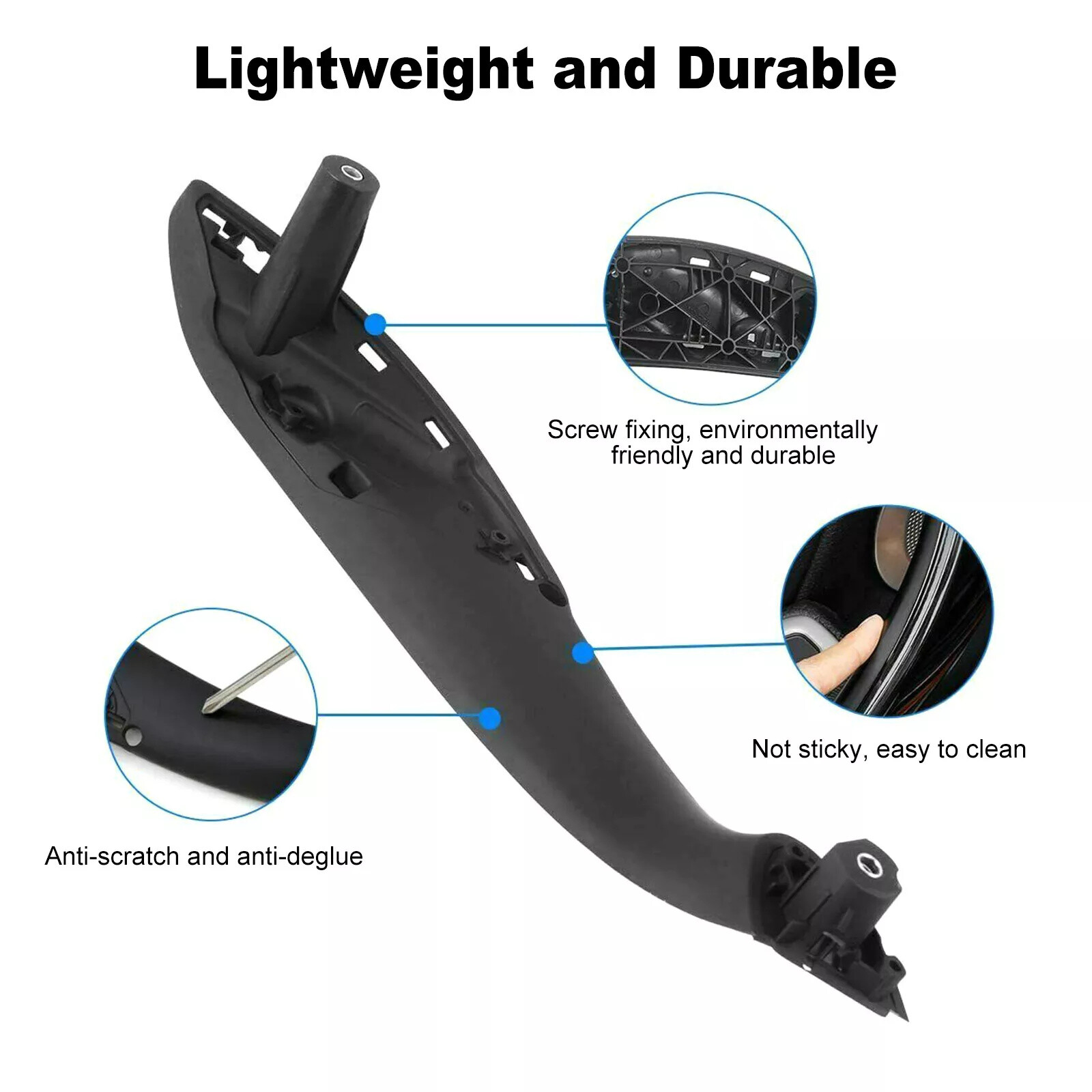 2PCS Black Interior Door Pull Handle Cover For BMW 3 4 series F30 F31 F32 F35 M3