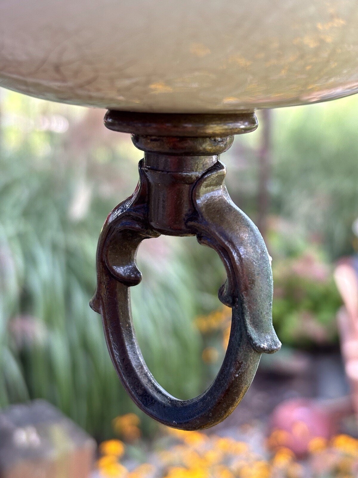 French hand painted 6 arm Porcelain Chandelier from the 20-40s