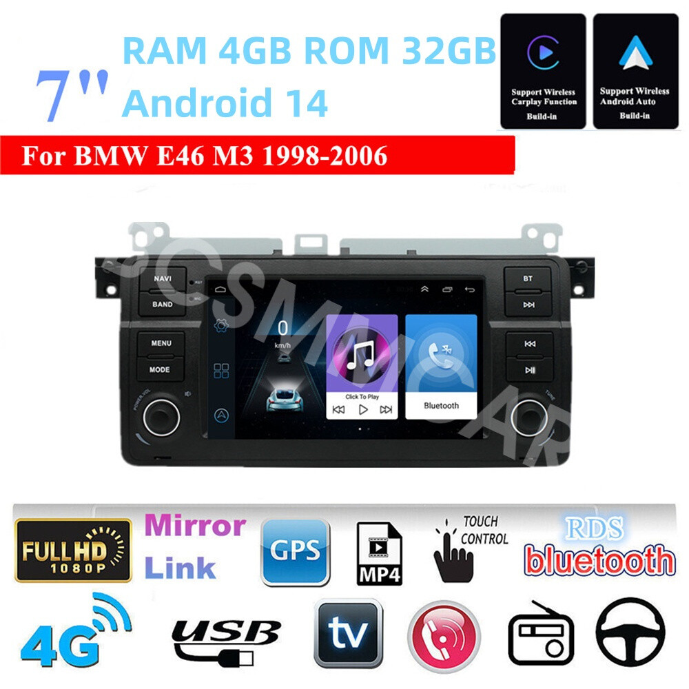 Fit For BMW E46 2-door Coupe 1999-2006 2DIN Car Stereo Radio Player Head Unit FM