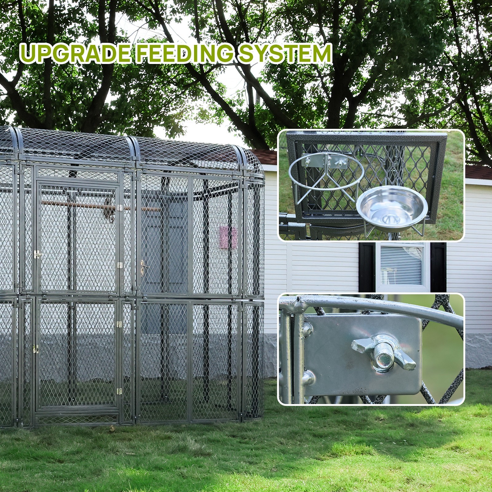 Large Walk-in Bird Cage Aviary for Parrot Macaw Finch Outdoor Metal Enclosure