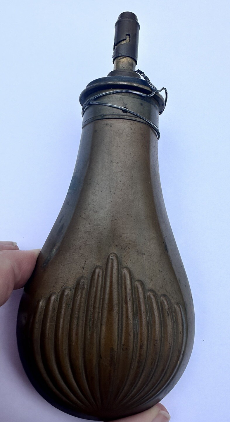 Medium size Pistol Flask with a clamshell design- Very good condition