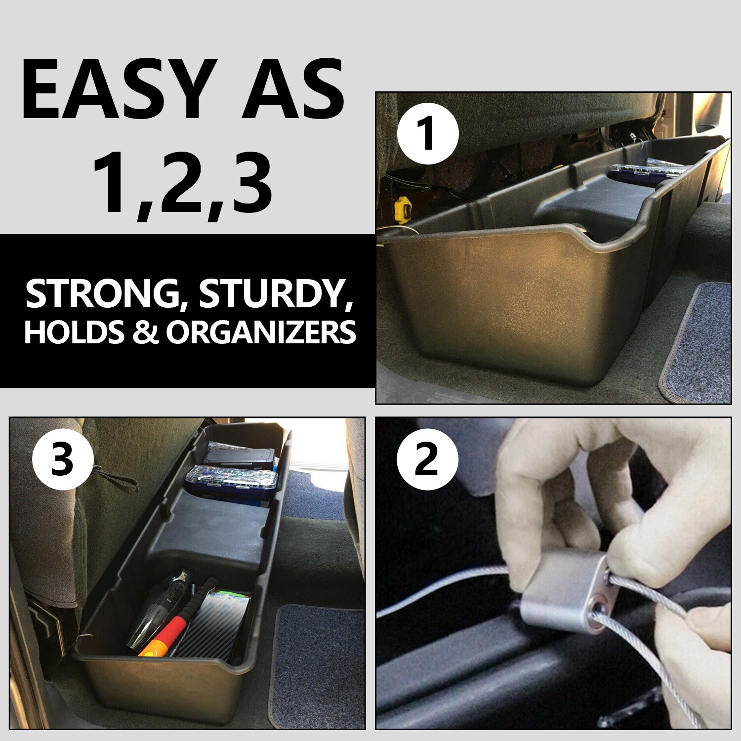 Under seat Storage Box 99-06 fits Chevy/GMC Silverado/Sierra Extended Cab 4-Door