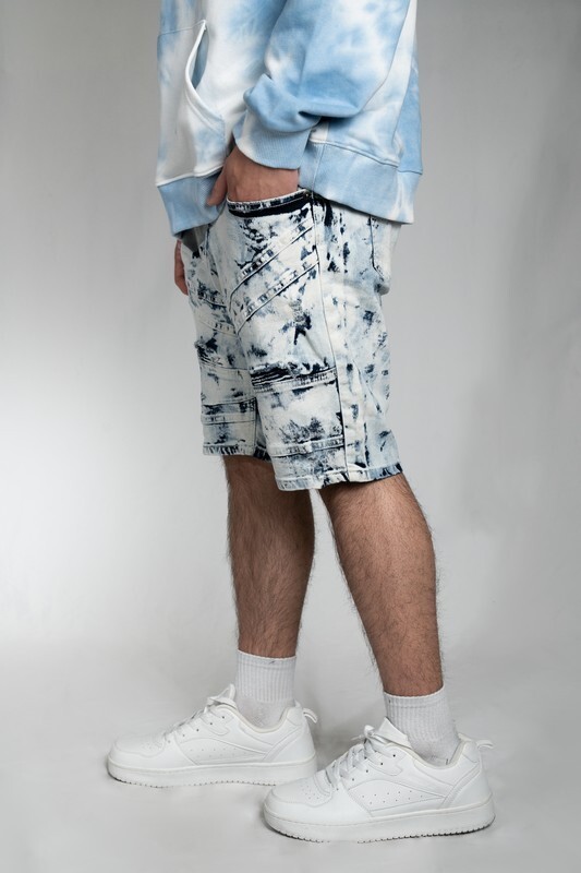 MP2 Apparel Men’s Tie-Dye Jean Shorts – Bleach Acid Wash Style