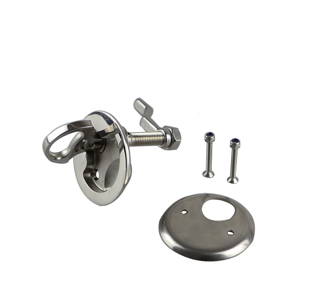 2Pcs 316 Stainless Steel Marine Boat Hatch Latch Turning Lift Handle Flush Mount