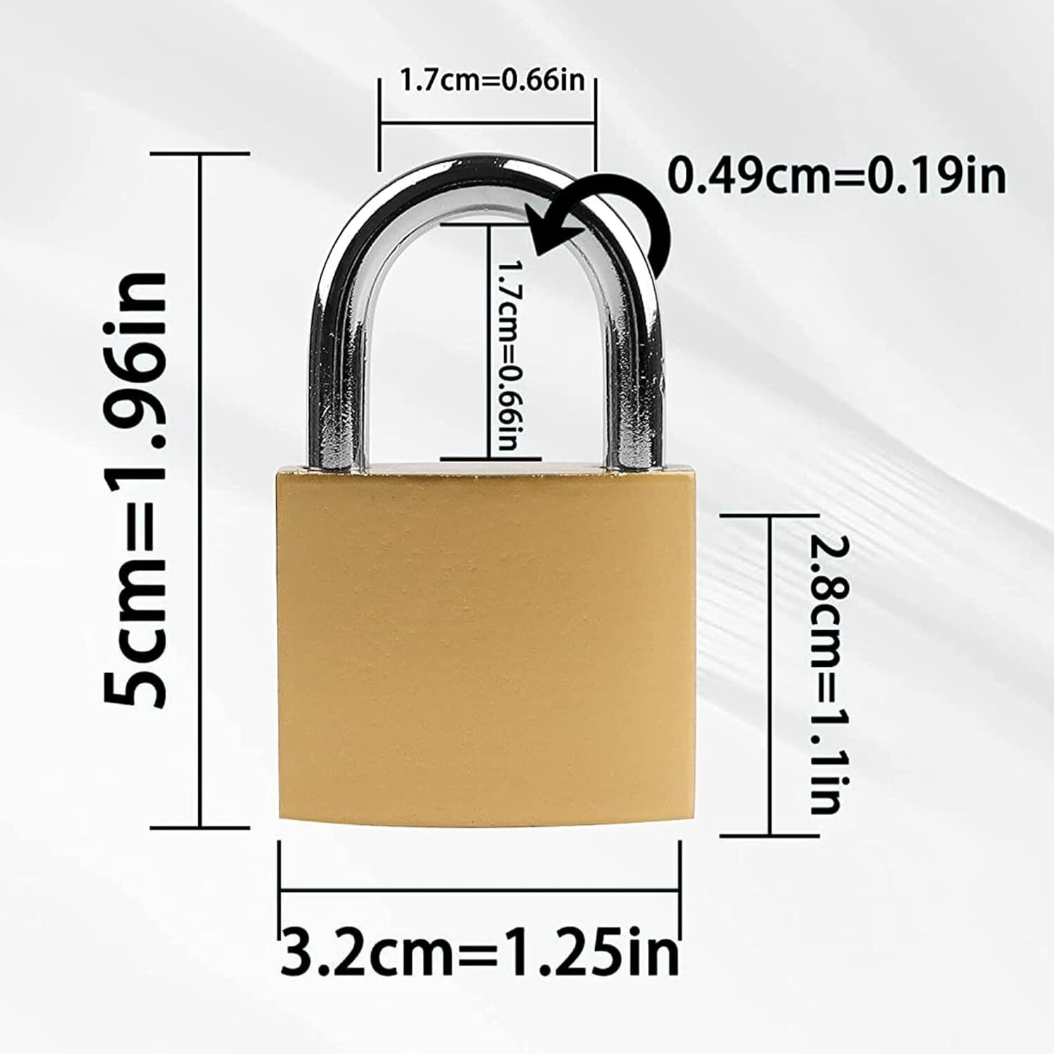 2 Pack Padlock Small Metal Brass Travel Lock Keyed Suitcase Luggage 20、25、32mm