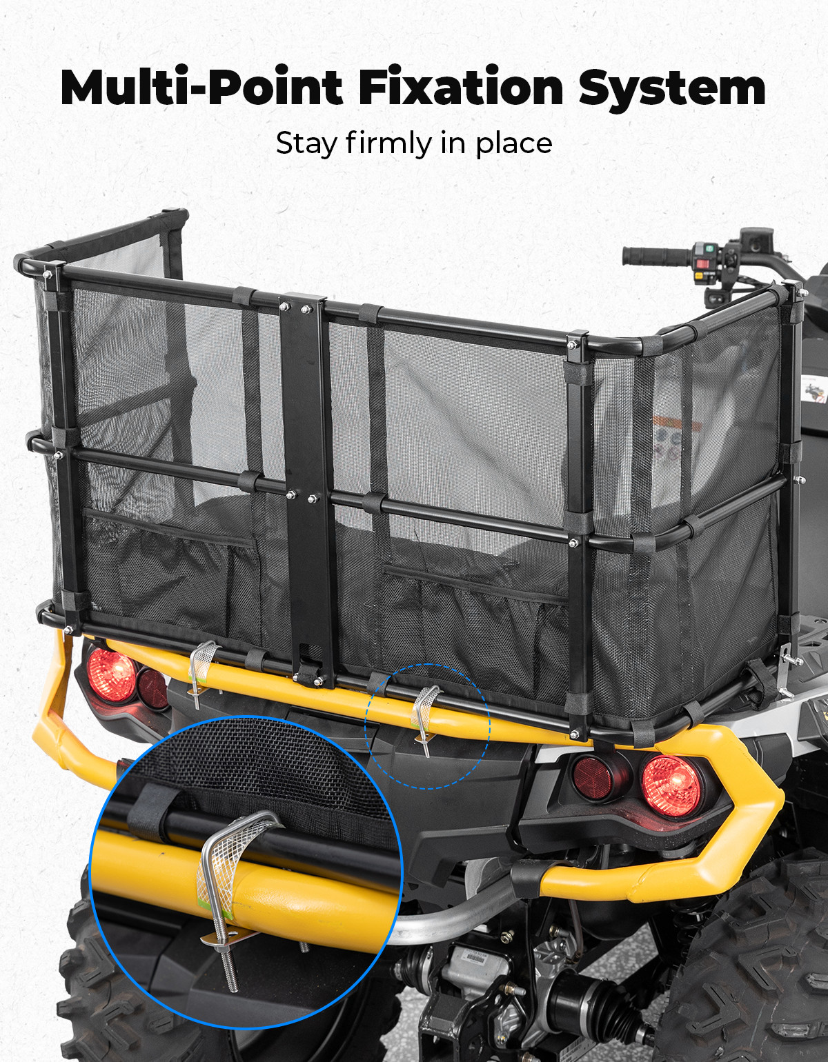 Pet Seat Cushion ATV Rear Rack Pad Dog Carrier For Can-Am Polaris Kawasaki Honda