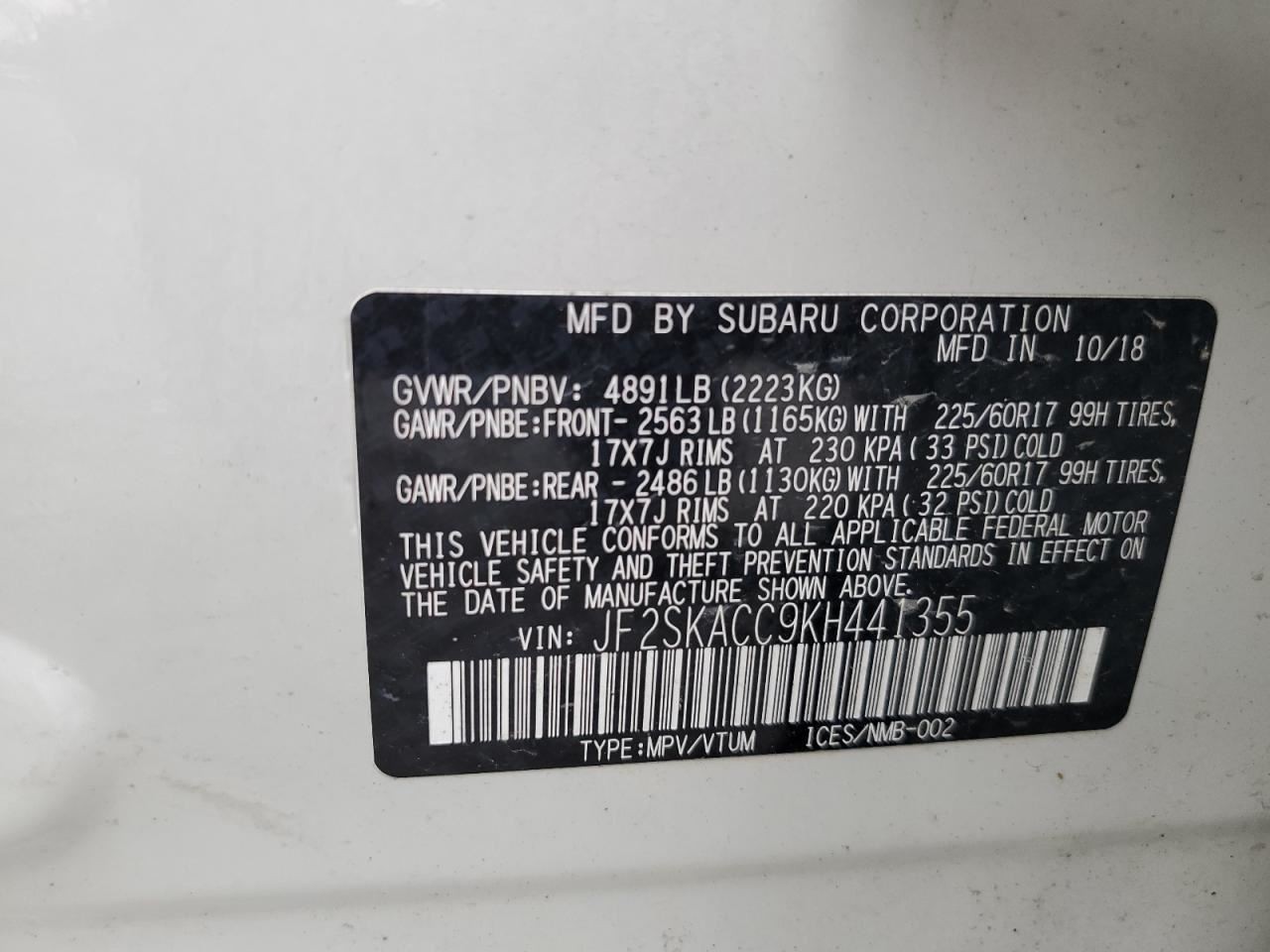 Audio Equipment Radio Display And Receiver US Market Fits 19-20 FORESTER 2620955