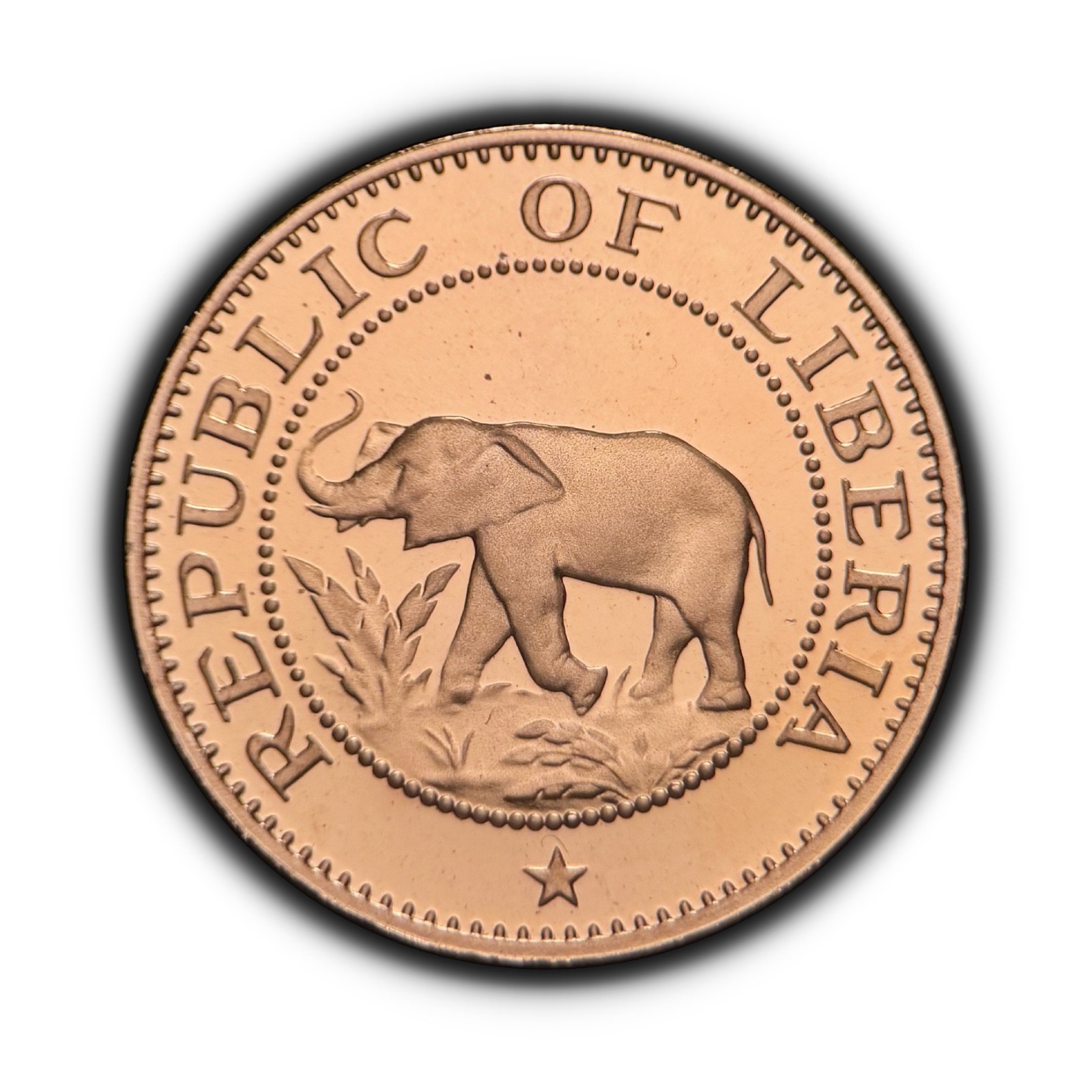 LIBERIA. 1976, 1 Cent - African Forest Elephant, Royal Mint Wales RARE 1 Proof