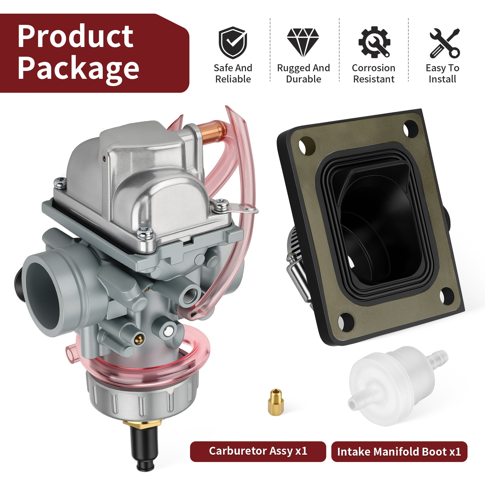 Carburetor Carb + Intake Manifold Boot For Yamaha Blaster 200 YFS200 1988 - 2006