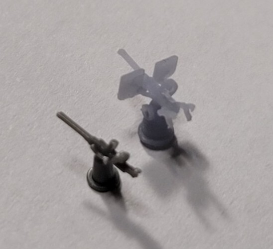 1/350 3D Printed 20mm Oerlikon AA Guns (Early) X 12 For WW2 Model Warships
