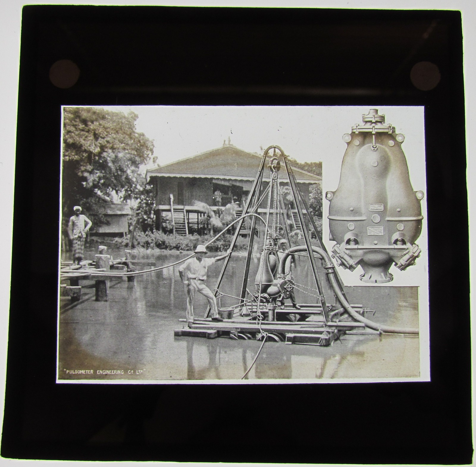 Glass Magic Lantern Slide EARLY DIVING EQUIPMENT  C1900